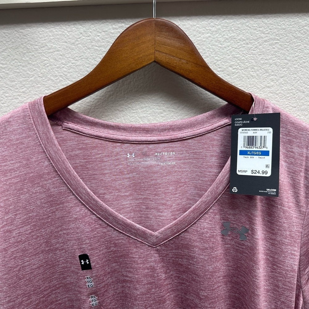 Light Pink Women’s Under Armour Workout Shirt - Picture 3 of 4